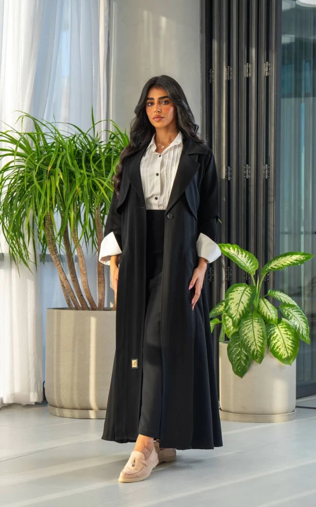 عباية بليزر سوداء IB237