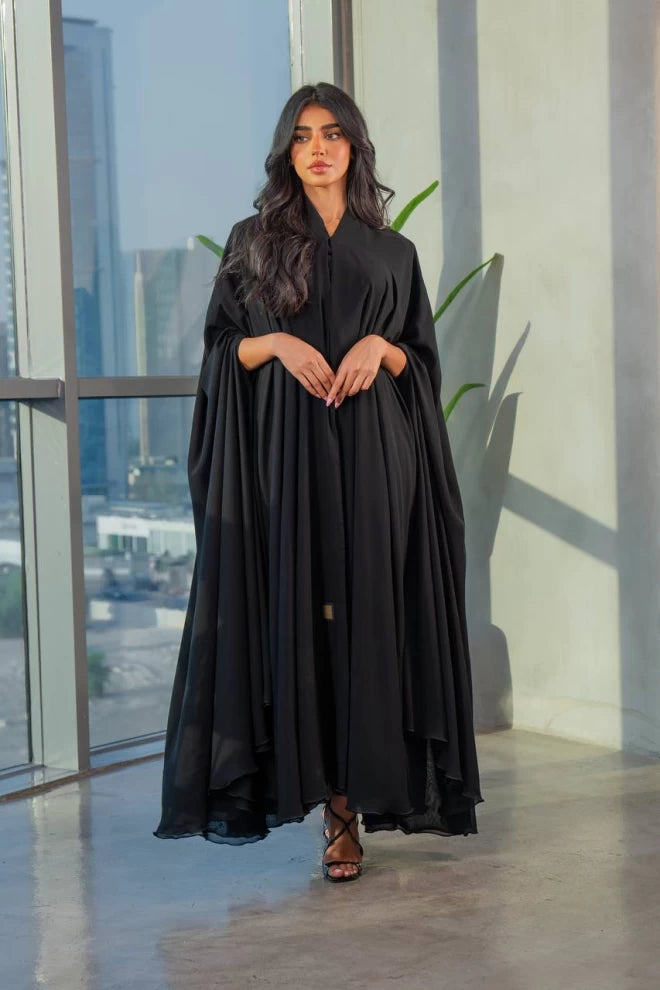 Abaya Bisht Black IB244 Black (Free size)