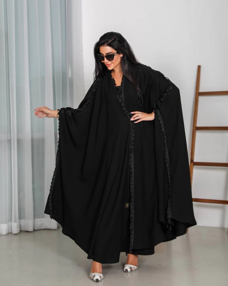 عباية سوداء خام IB146 أسود (مقاس حر)