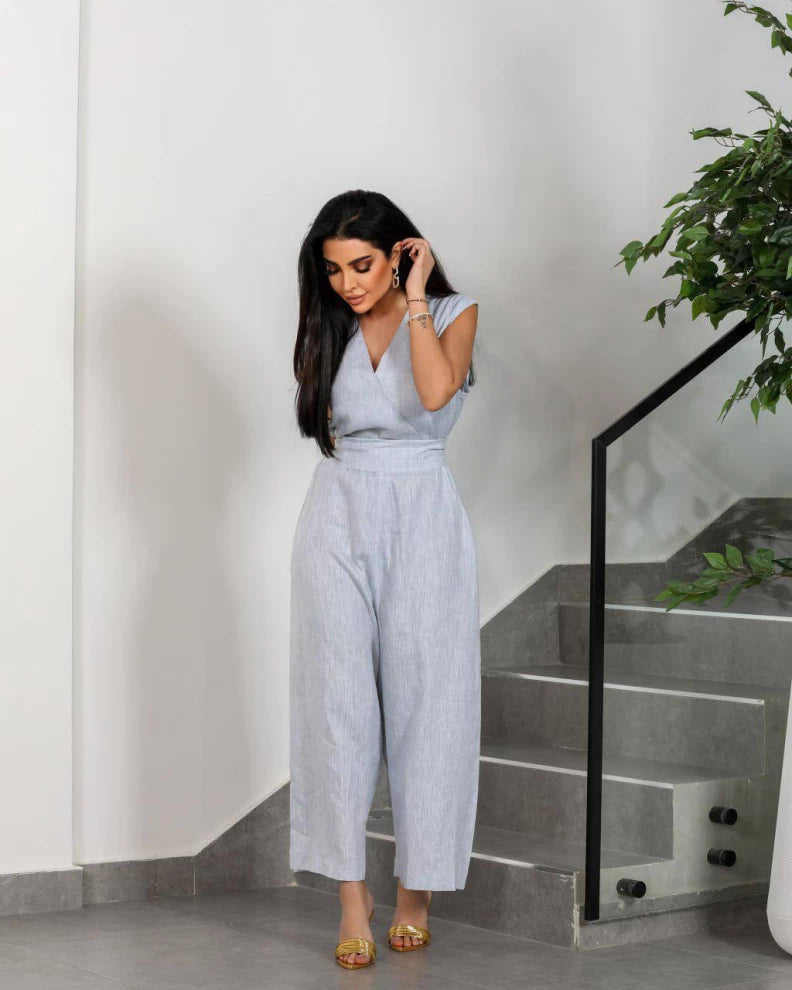 Linen Jumpsuit Blue IB1008 (SL)
