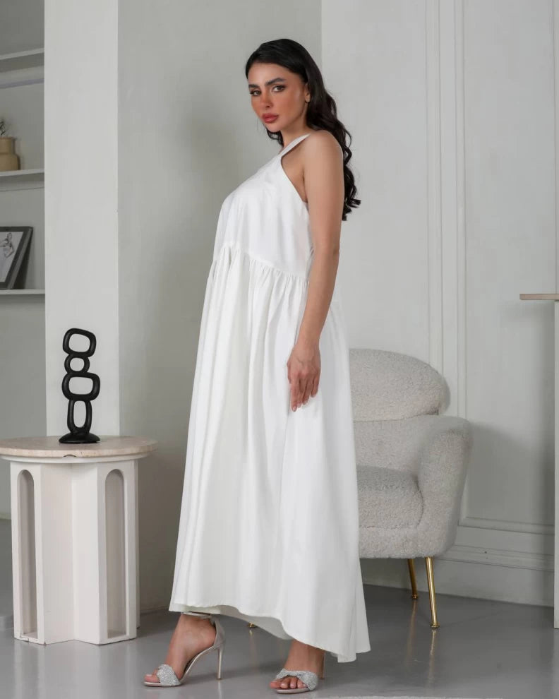 White Crepe Dress IB1004 (SL)