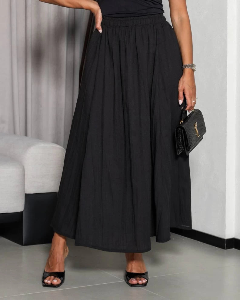 Black Linen Skirt IB1045 (S)