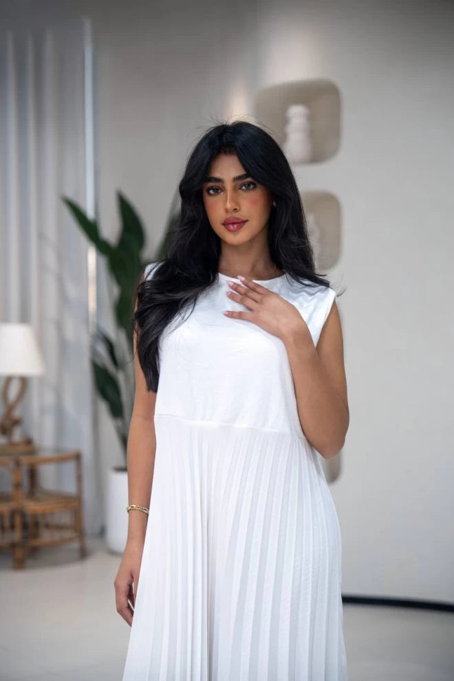 White crepe dress C:IB1073