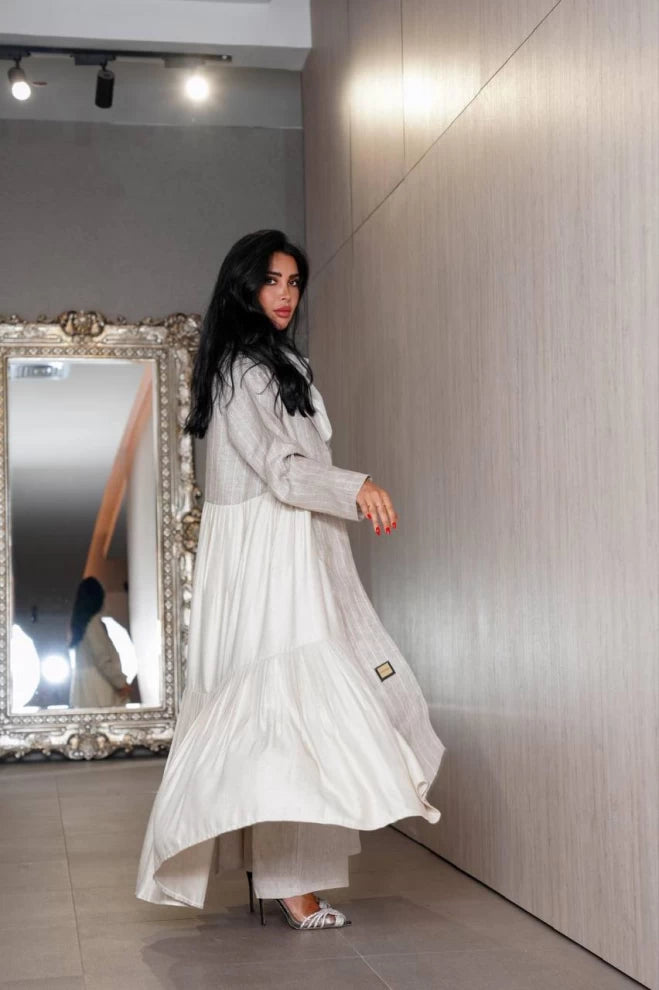 عبايه لينن لونين IB131 Beage