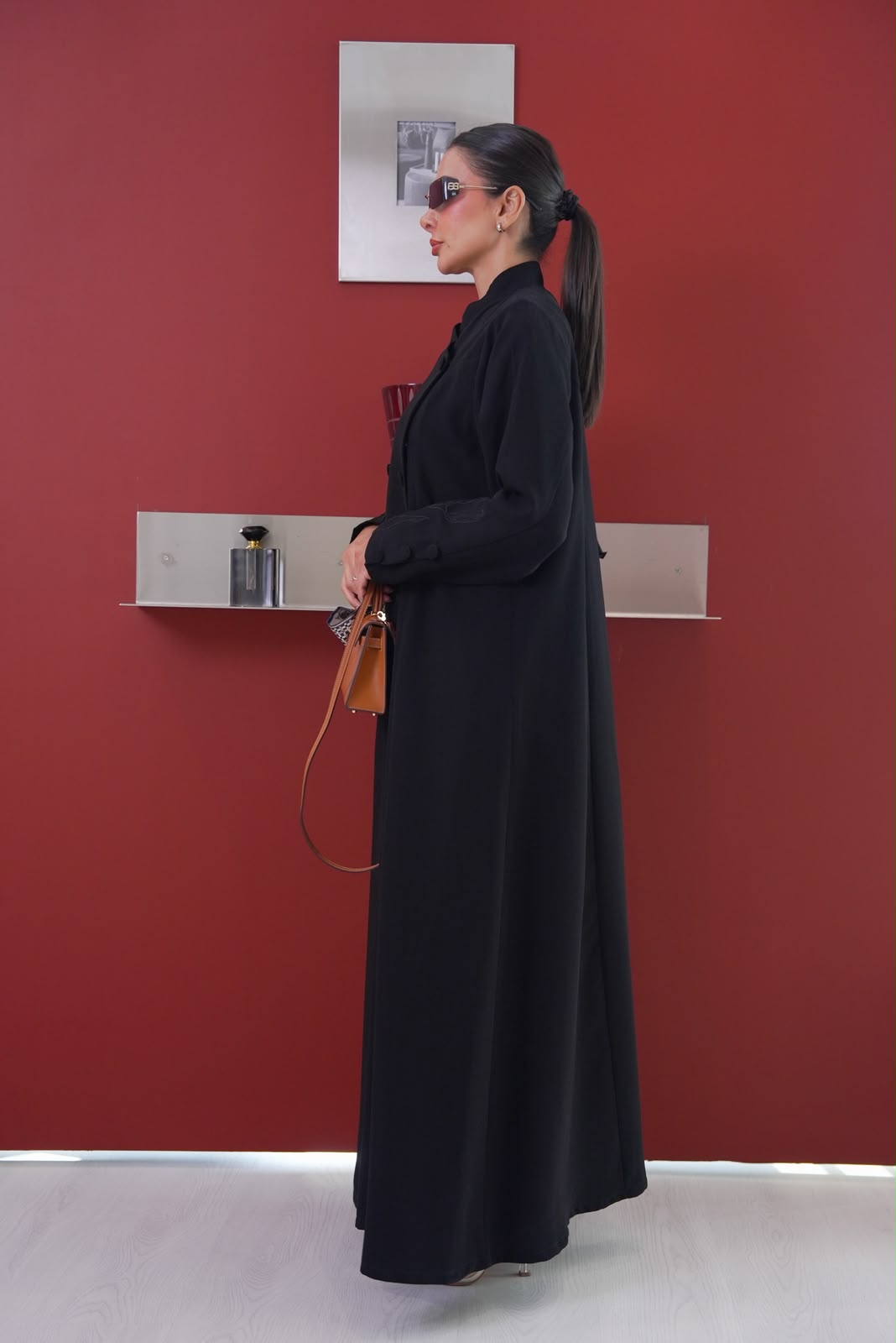 black crepe abaya.C:433