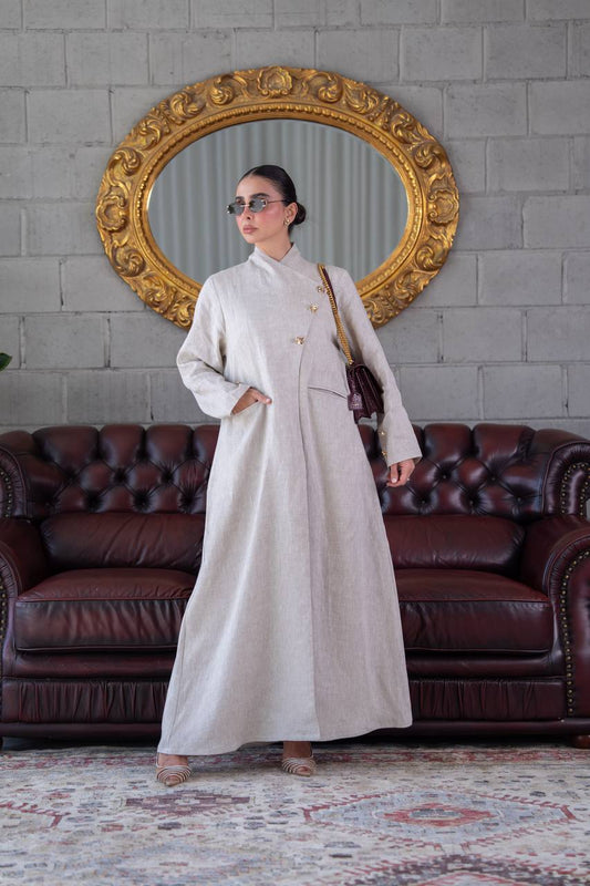 White Linen Trench Coat.C:393