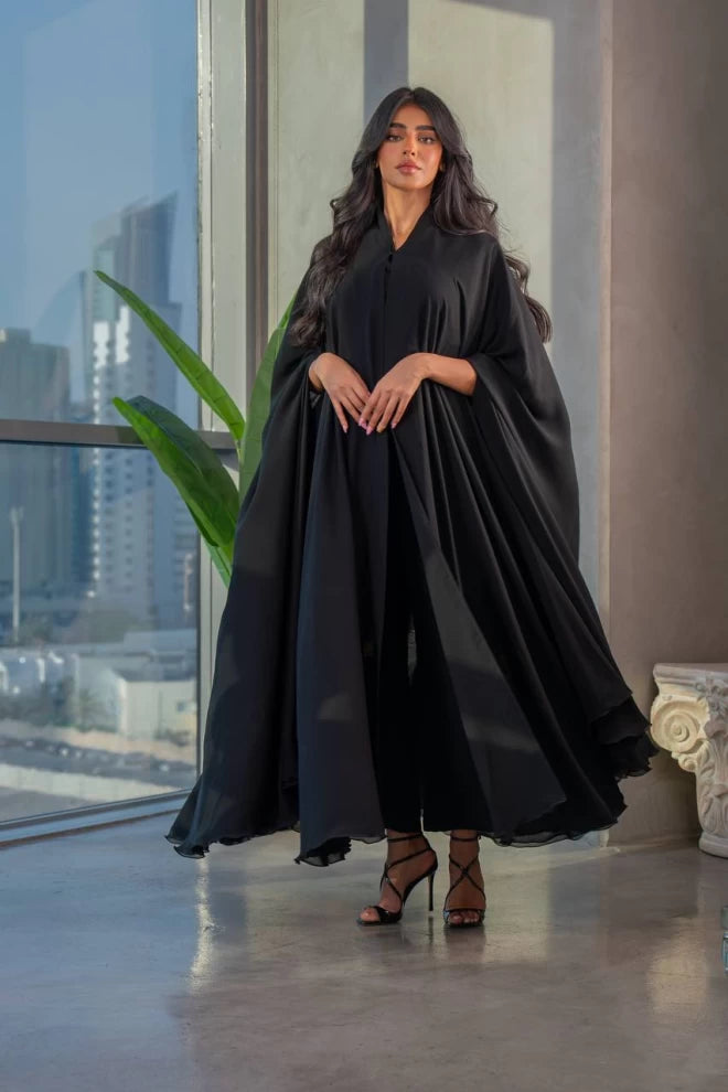 Abaya Bisht Black IB244 Black (Free size)