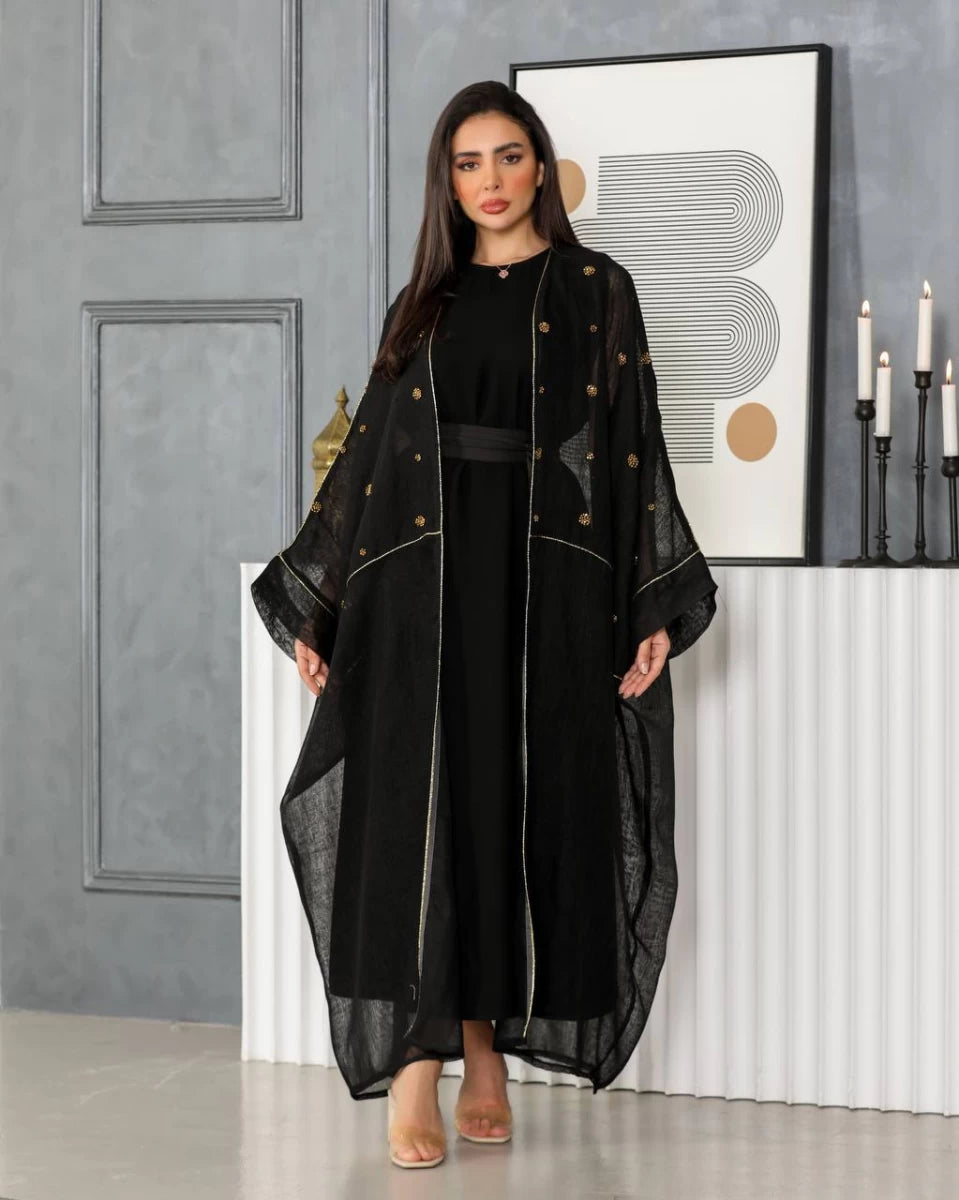 Black Bisht Abaya IB250 (Free size)