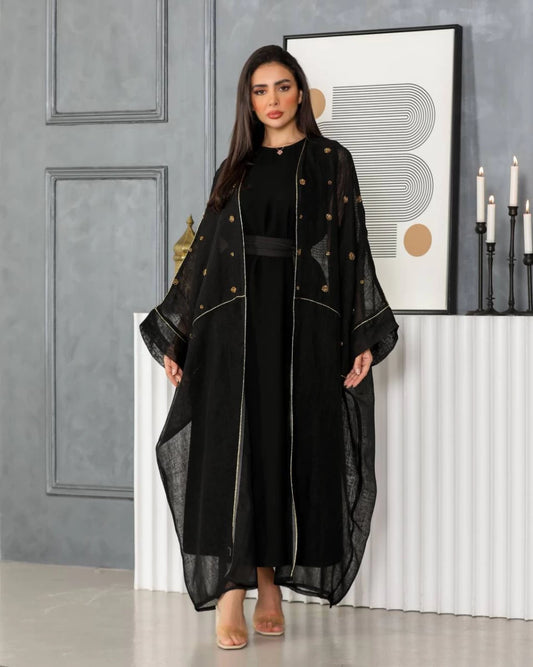 Black Bisht Abaya IB250 (Free size)