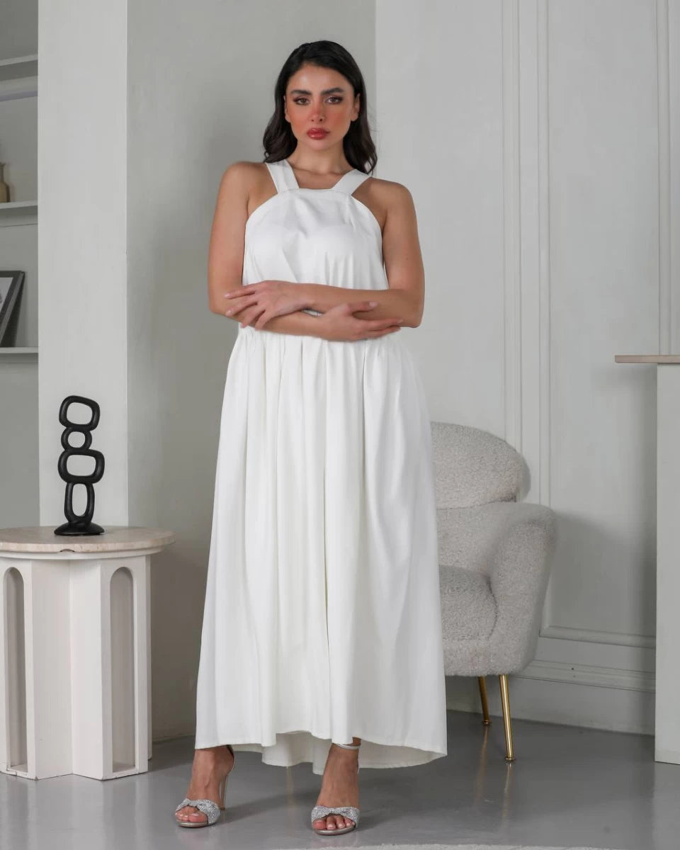 White Crepe Dress IB1004 (SL)