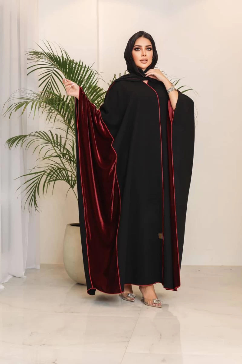 عباية كريب مع مخمل IB194 (مقاس واحد) 