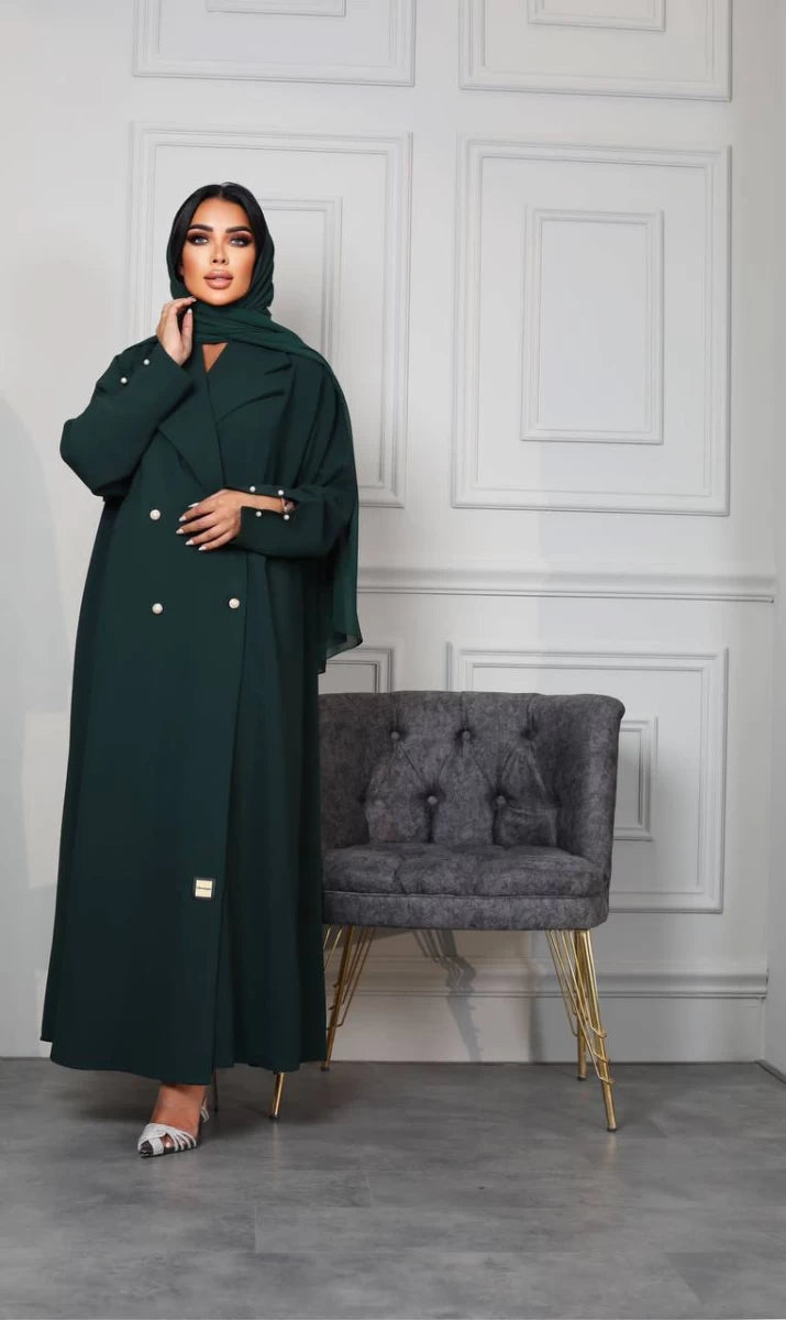 عباية من الكريب الخام IB179 أخضر 