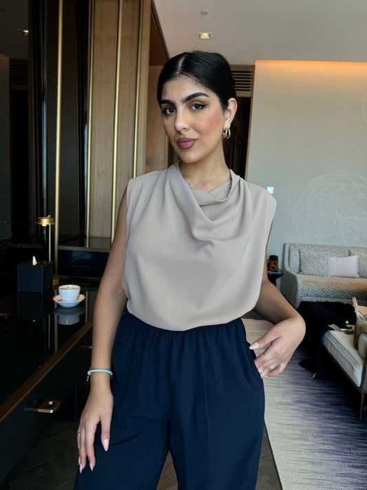 بلوزة كتان بيج فاتح IB1032 (S)