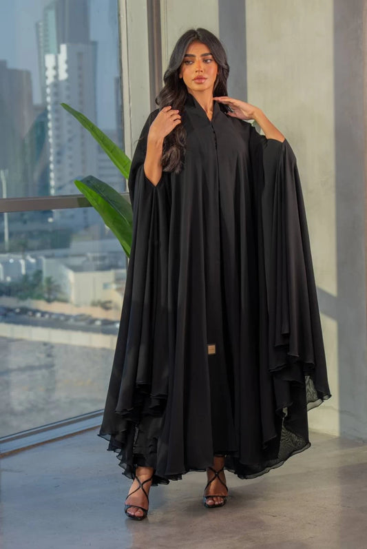 Abaya Bisht Black IB244 Black (Free size)