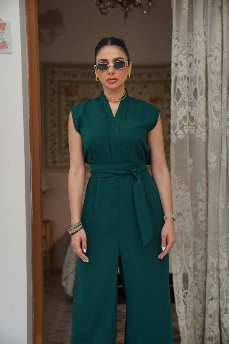 Green Crepe Jumpsuit IB1036 (SL)