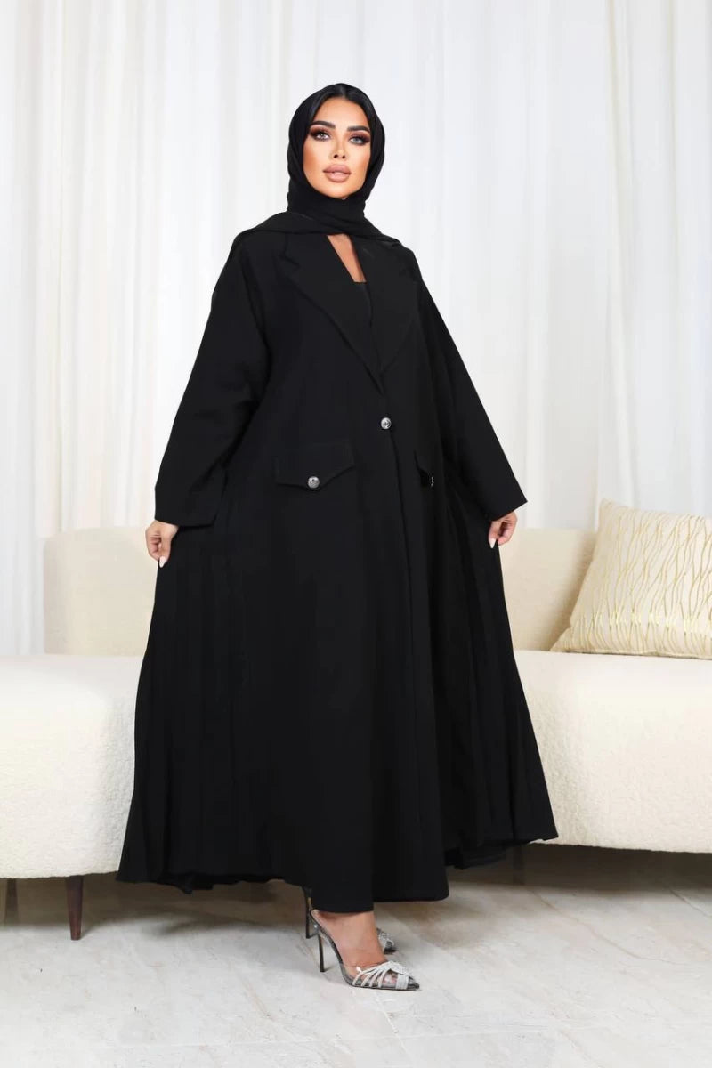 عباية كريب سوداء IB180 أسود 