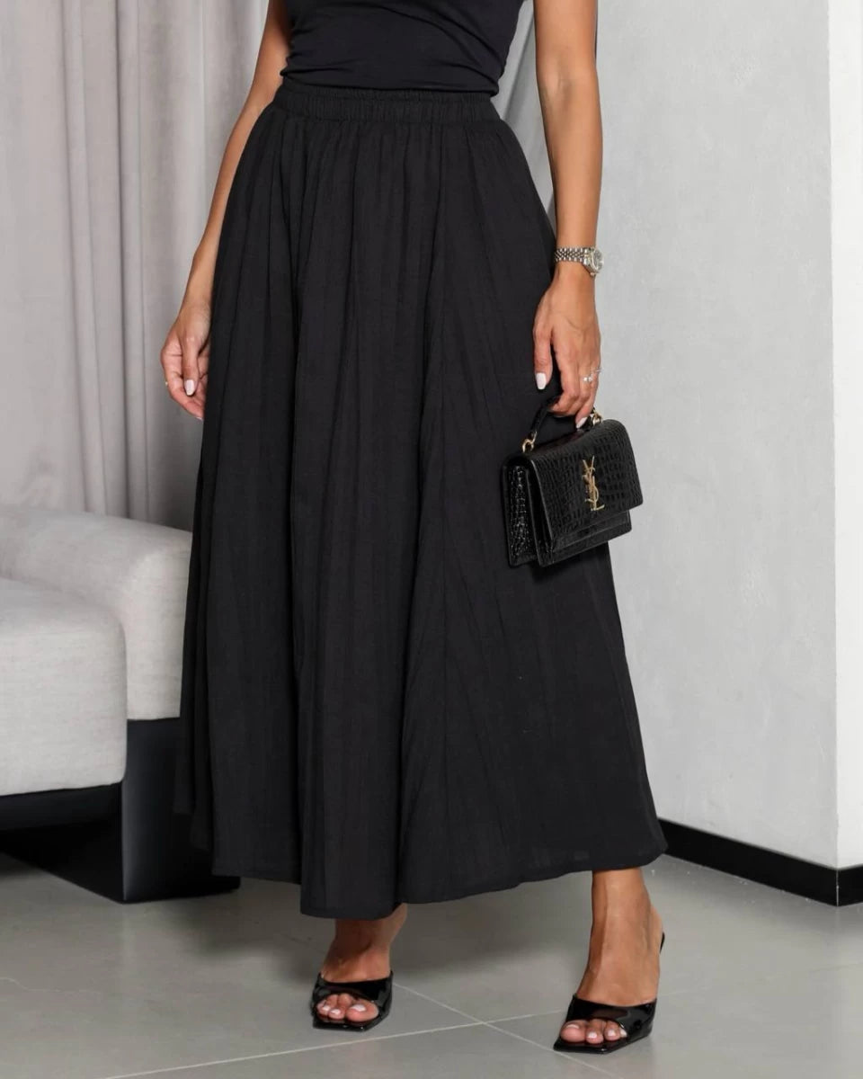 Black Linen Skirt IB1045 (S)