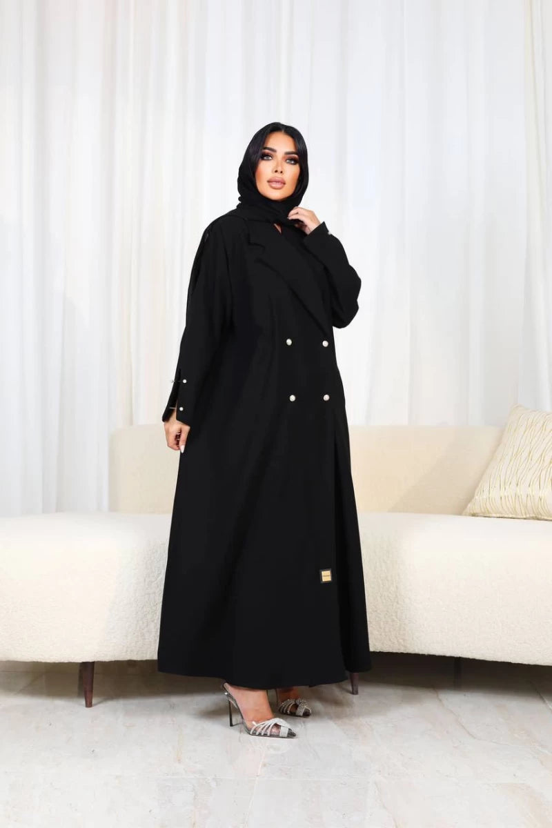 عباية كريب سوداء IB179 أسود 