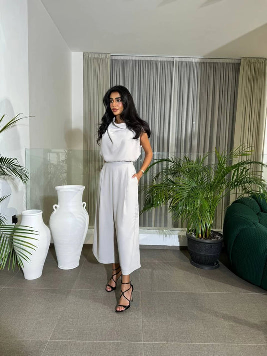 طقم بلوزة وبنطلون كريب IB1020 (S)