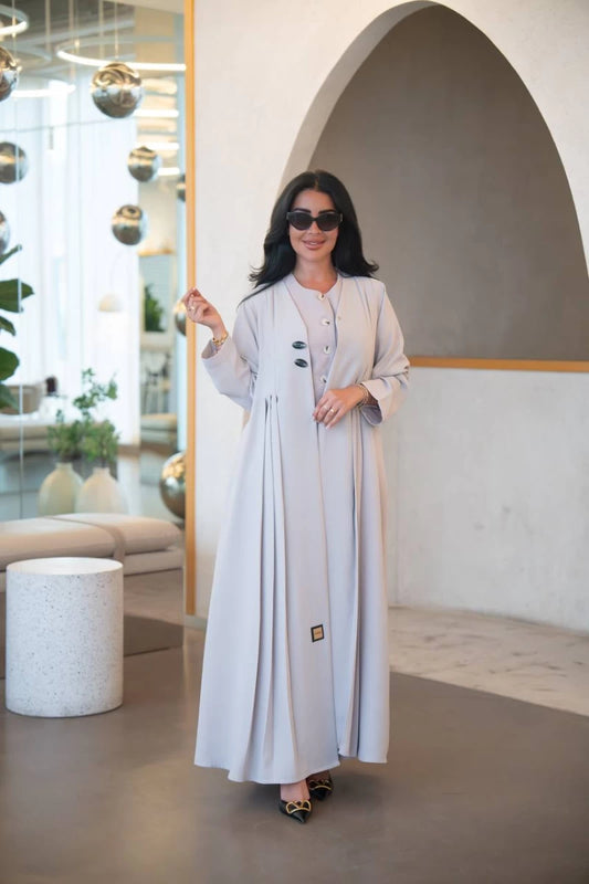 عباية كريب بيج مع طيات C:IB324 بيج 