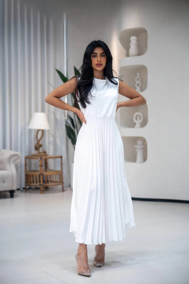 White crepe dress C:IB1073