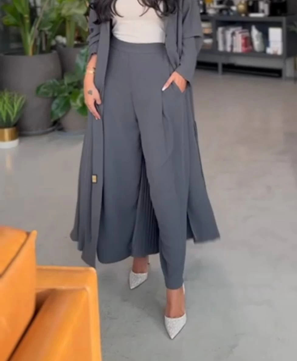 Crepe Trousers Gray IB1014 (S)