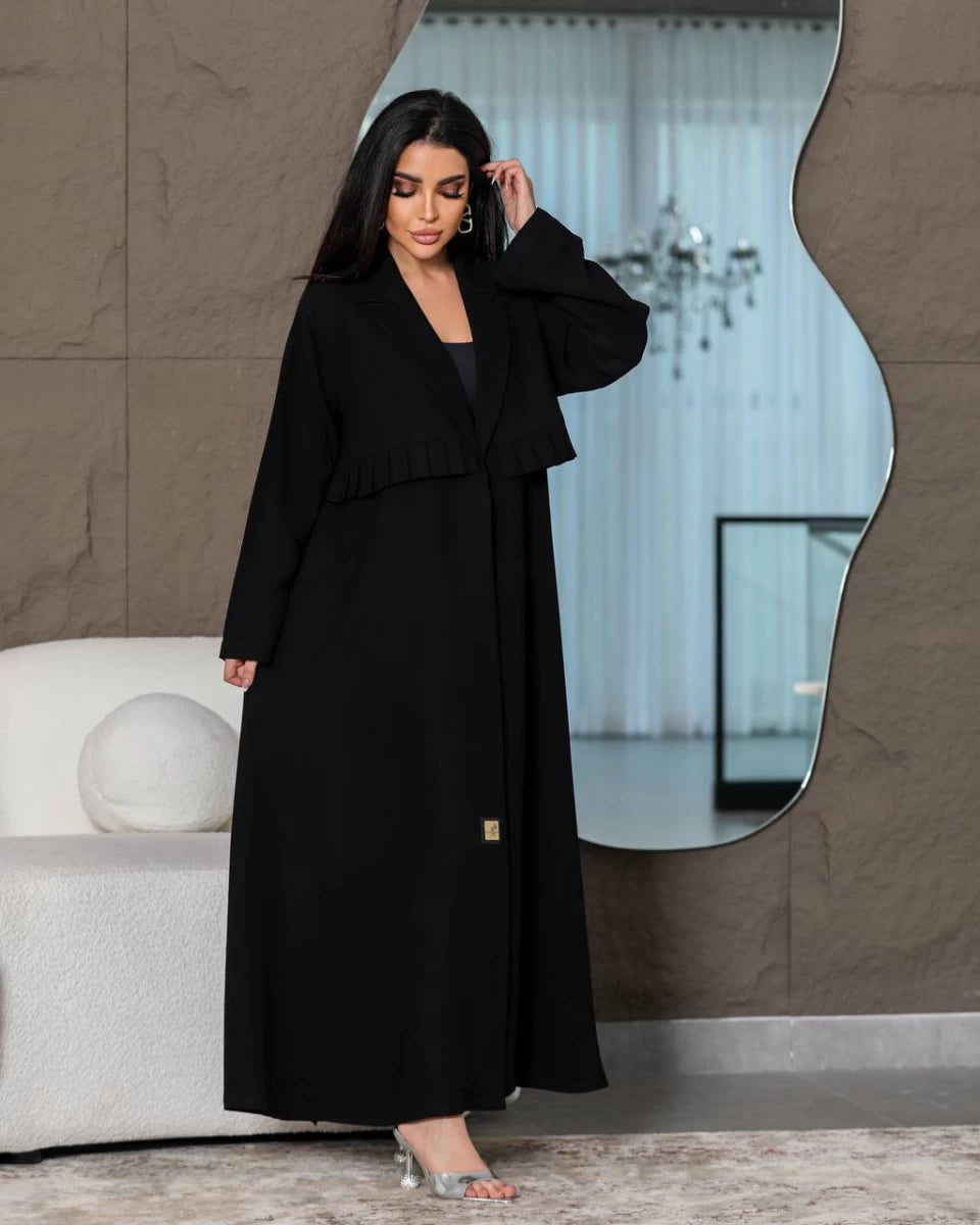 عباية كريب سوداء IB198 