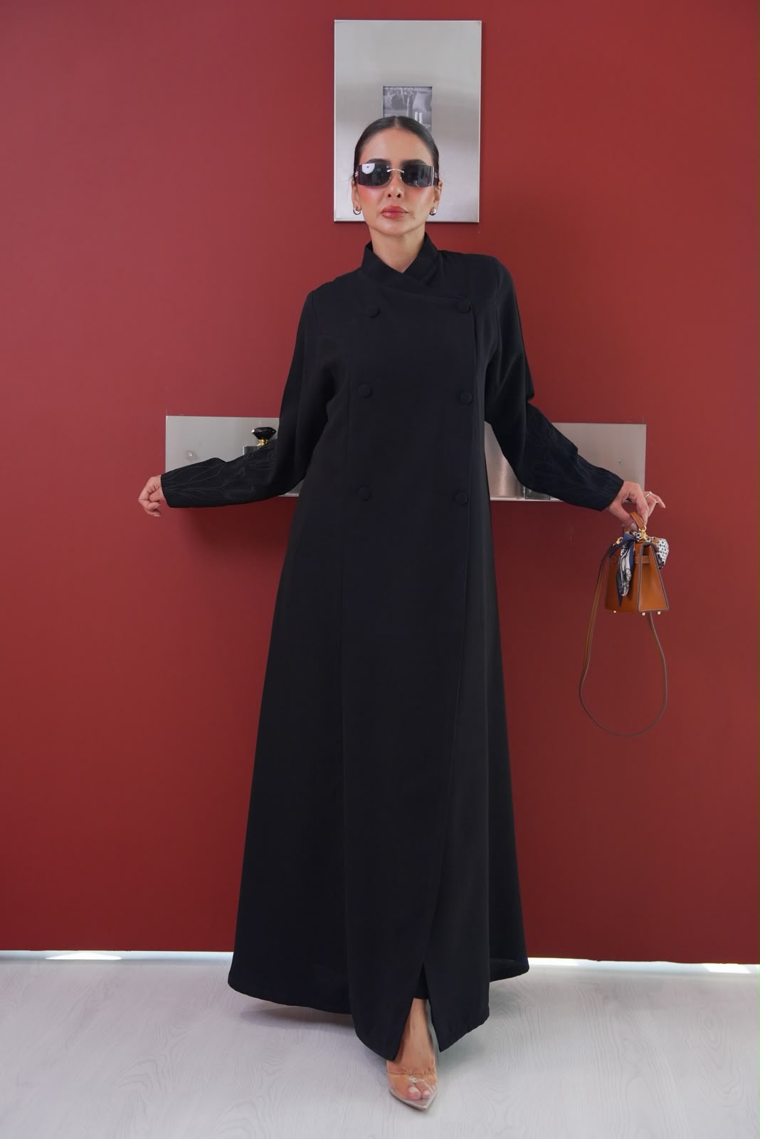 black crepe abaya.C:433