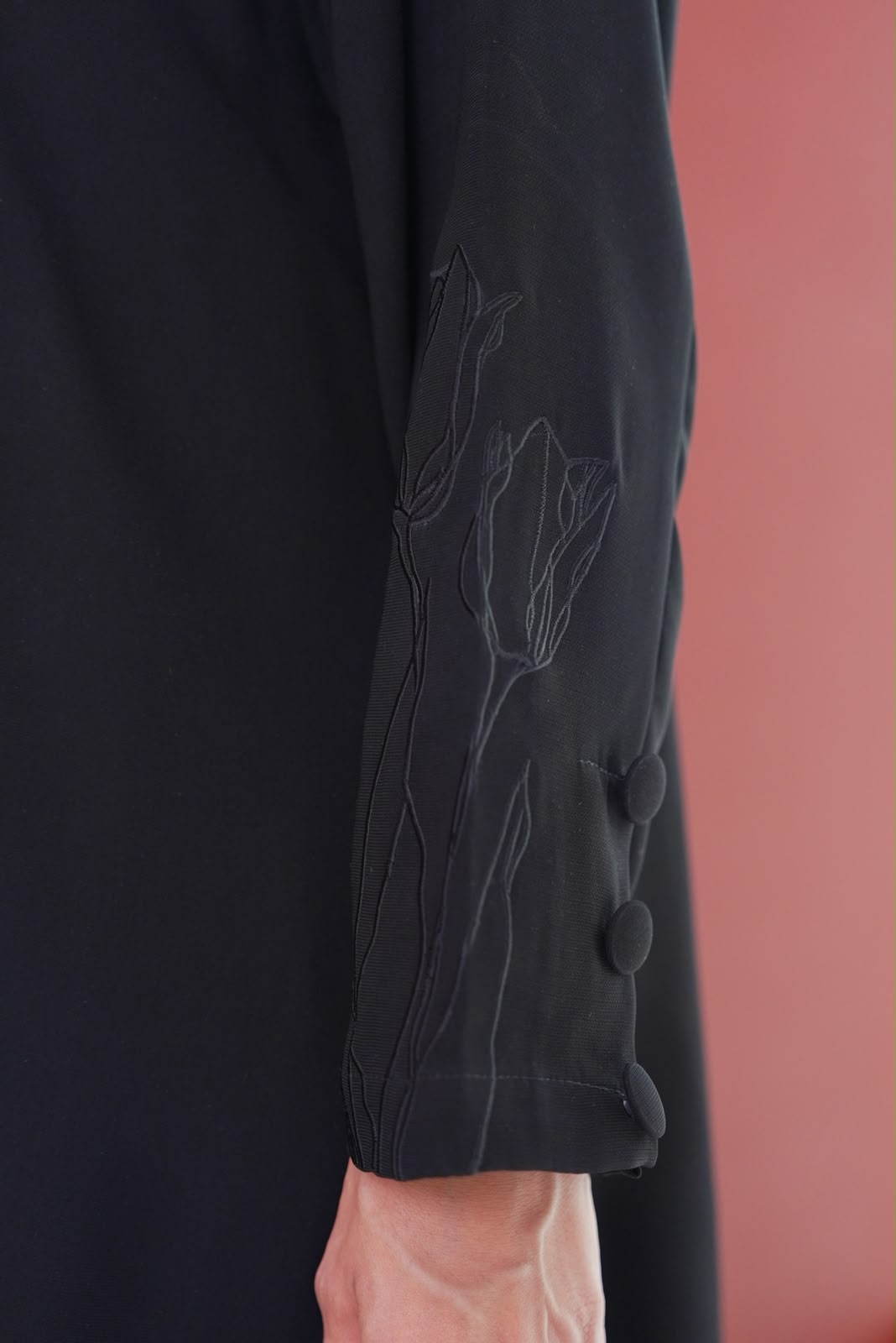 black crepe abaya.C:433