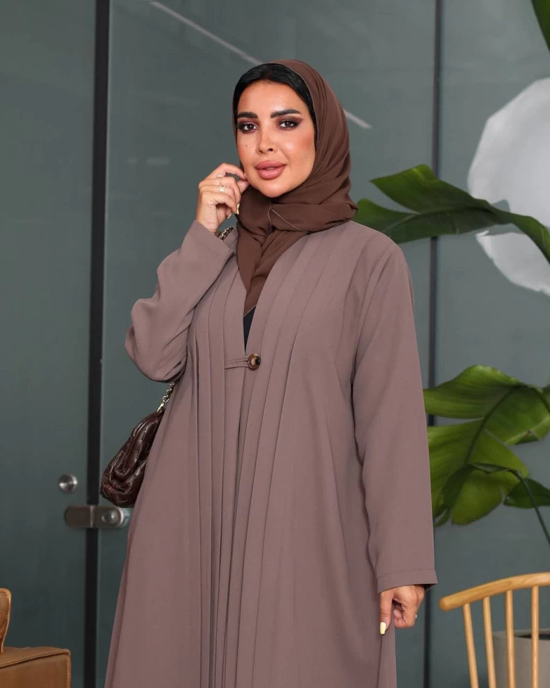 عباية بليزر كريب قهوة IB207 قهوة 