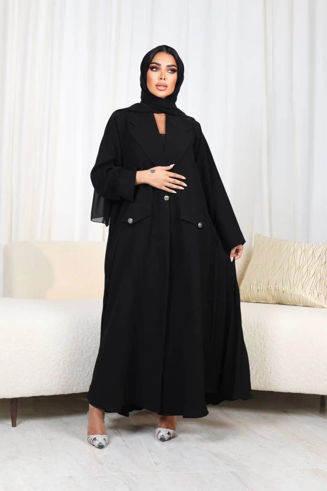 عباية كريب سوداء IB180 أسود 