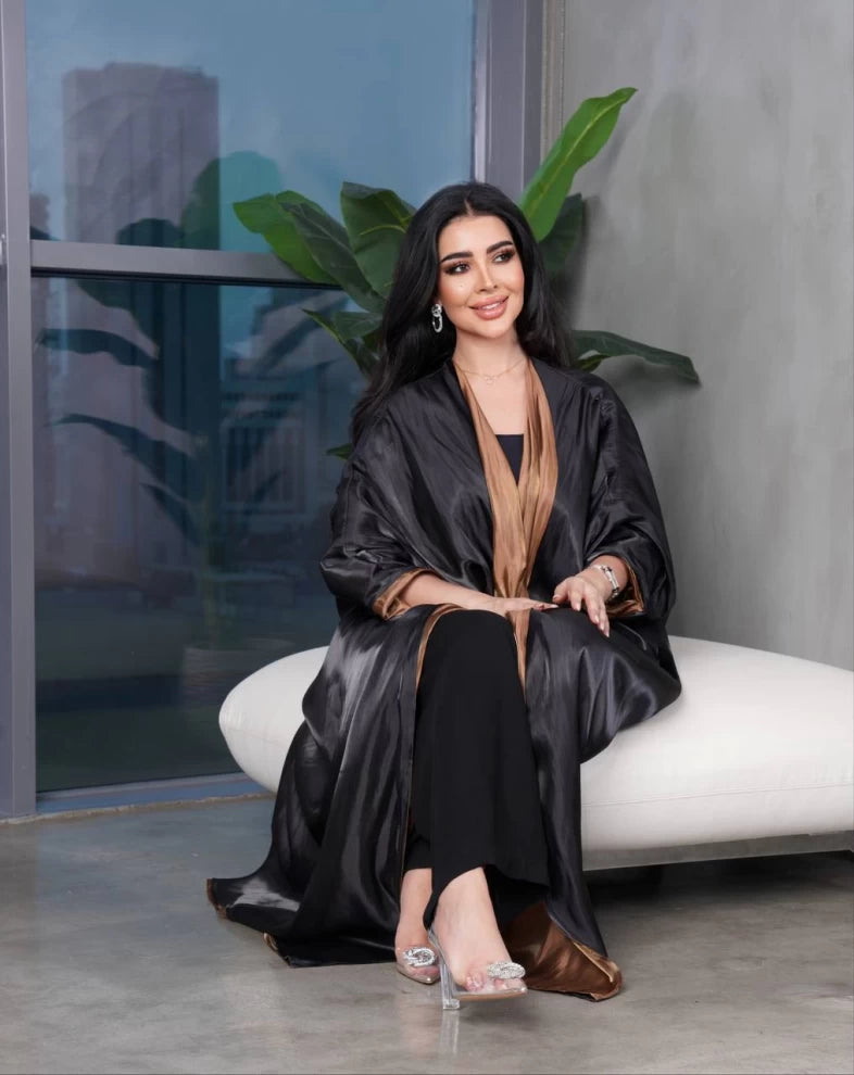 Abaya Crepe Silk Double Face IB155 (Free size)