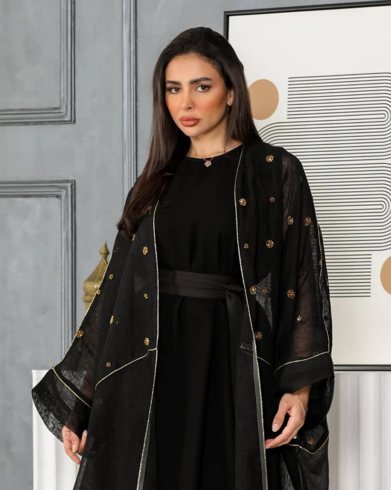 Black Bisht Abaya IB250 (Free size)