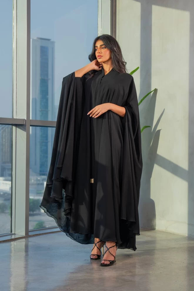 Abaya Bisht Black IB244 Black (Free size)