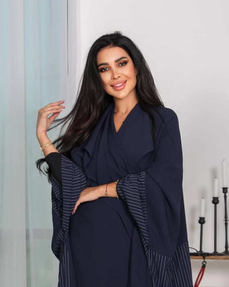 عبايه كريب كحلي IB145 Blue