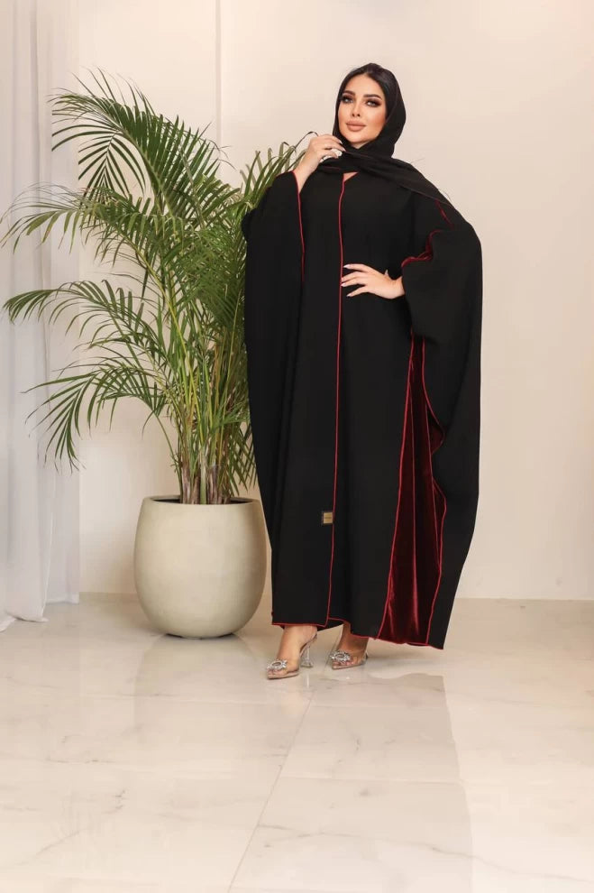 عباية كريب مع مخمل IB194 (مقاس واحد) 
