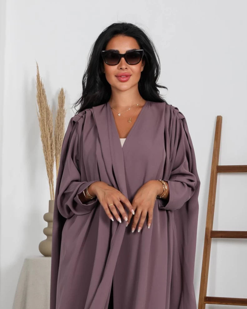 عبايه بخام انترنت فري سايز IB149 purple
