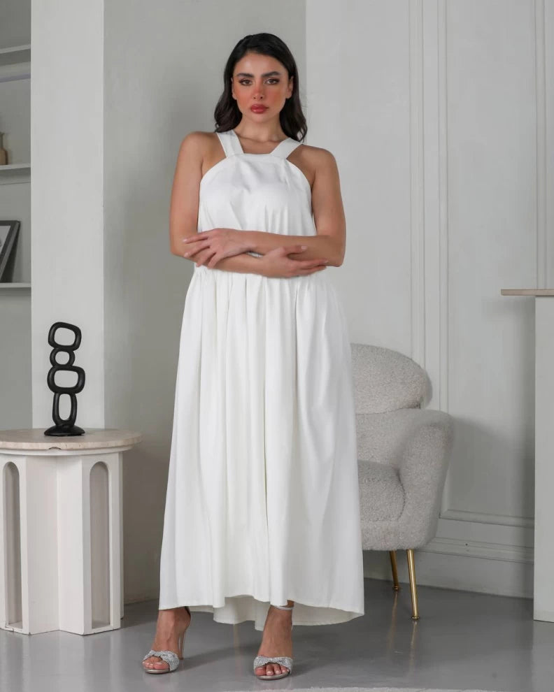 White Crepe Dress IB1004 (SL)