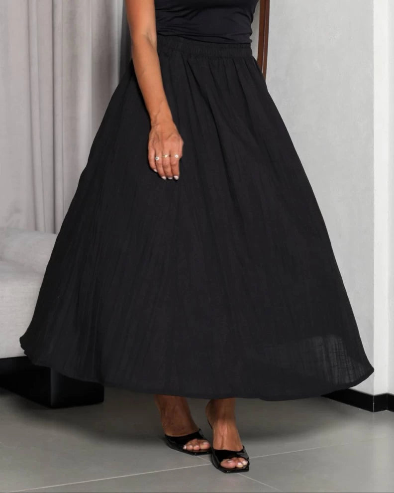 Black Linen Skirt IB1045 (S)