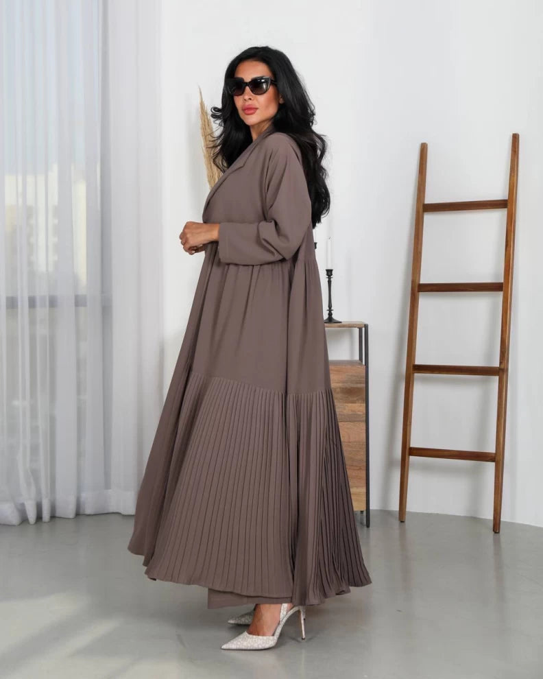 عبايه كريب مع كسرات IB148 Brown