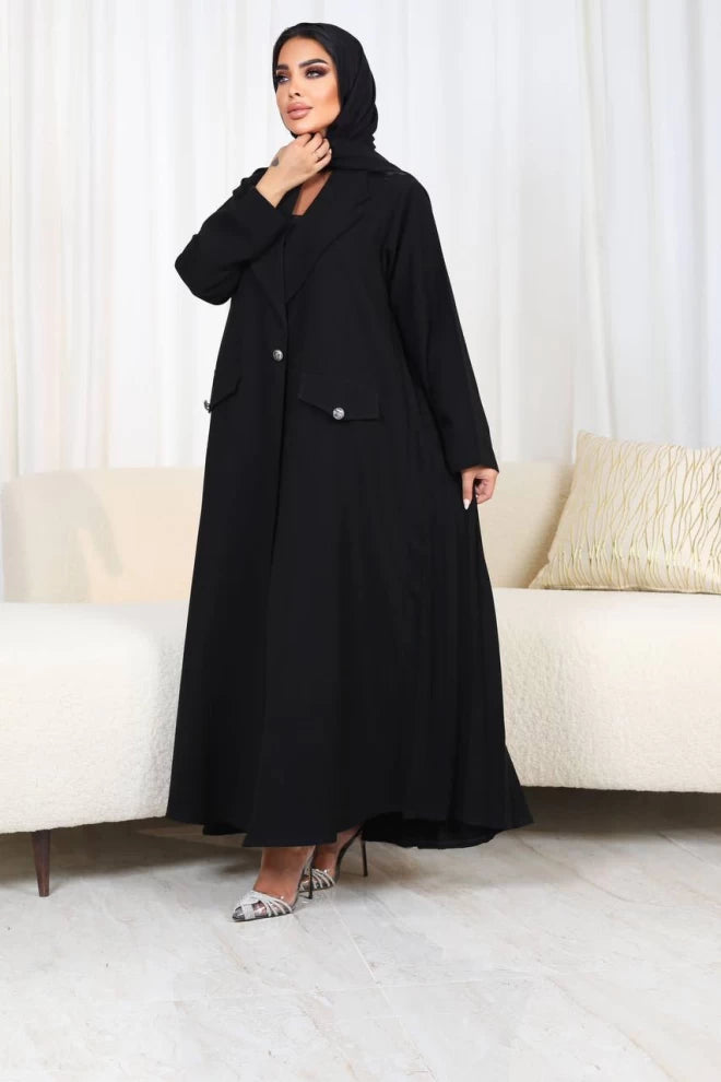 عباية كريب سوداء IB180 أسود 