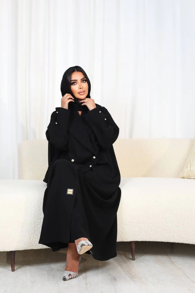 عباية كريب سوداء IB179 أسود 