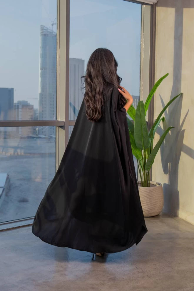 Black Bisht Abaya IB243 Balck (Free size)
