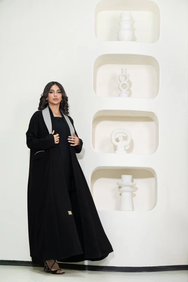 عباية كريب سوداء C:IB316 