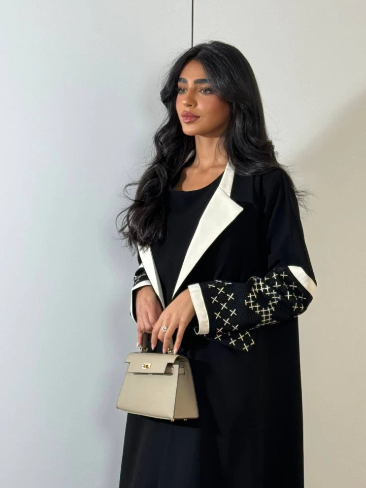 Cuba Crepe Abaya with Embroidery IB173