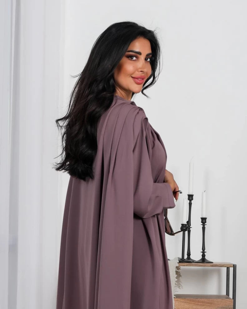 عباية مع انترنت مقاس حر خام IB149 بنفسجي (مقاس حر)