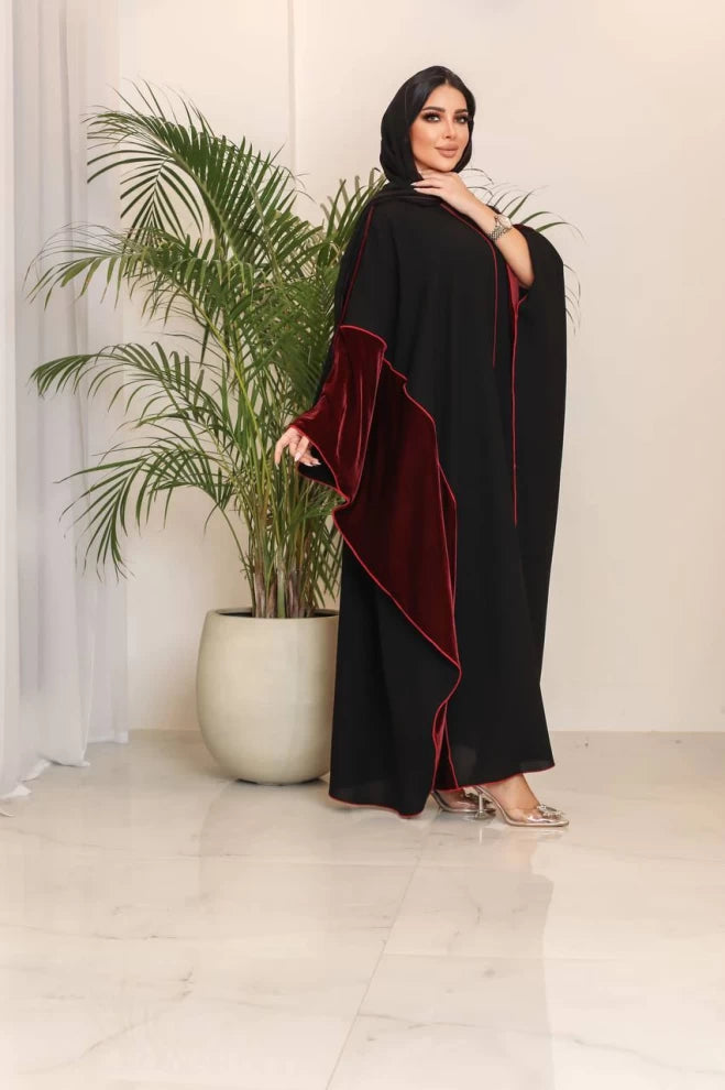 عباية كريب مع مخمل IB194 (مقاس واحد) 