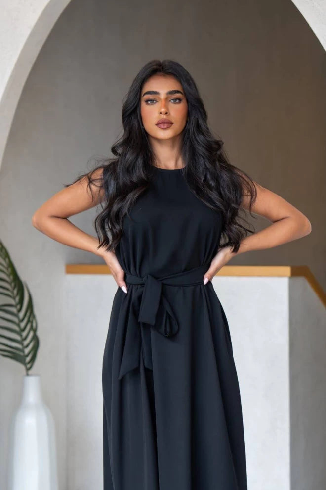 فستان كريب أسود IB1066 أسود 