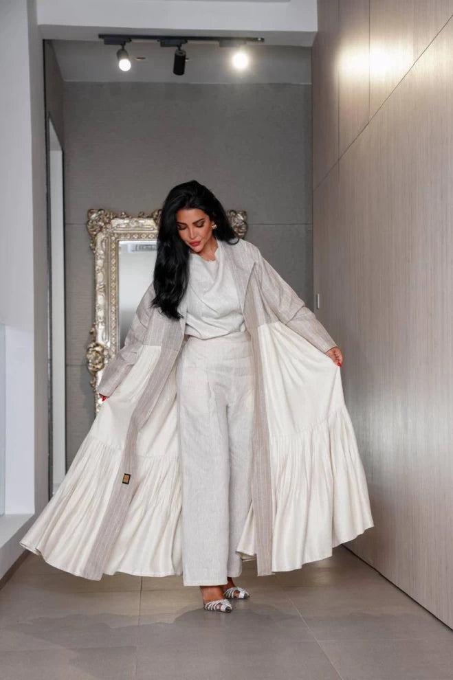 عبايه لينن لونين IB131 Beage