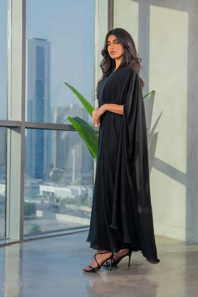 Abaya Bisht Black IB244 Black (Free size)